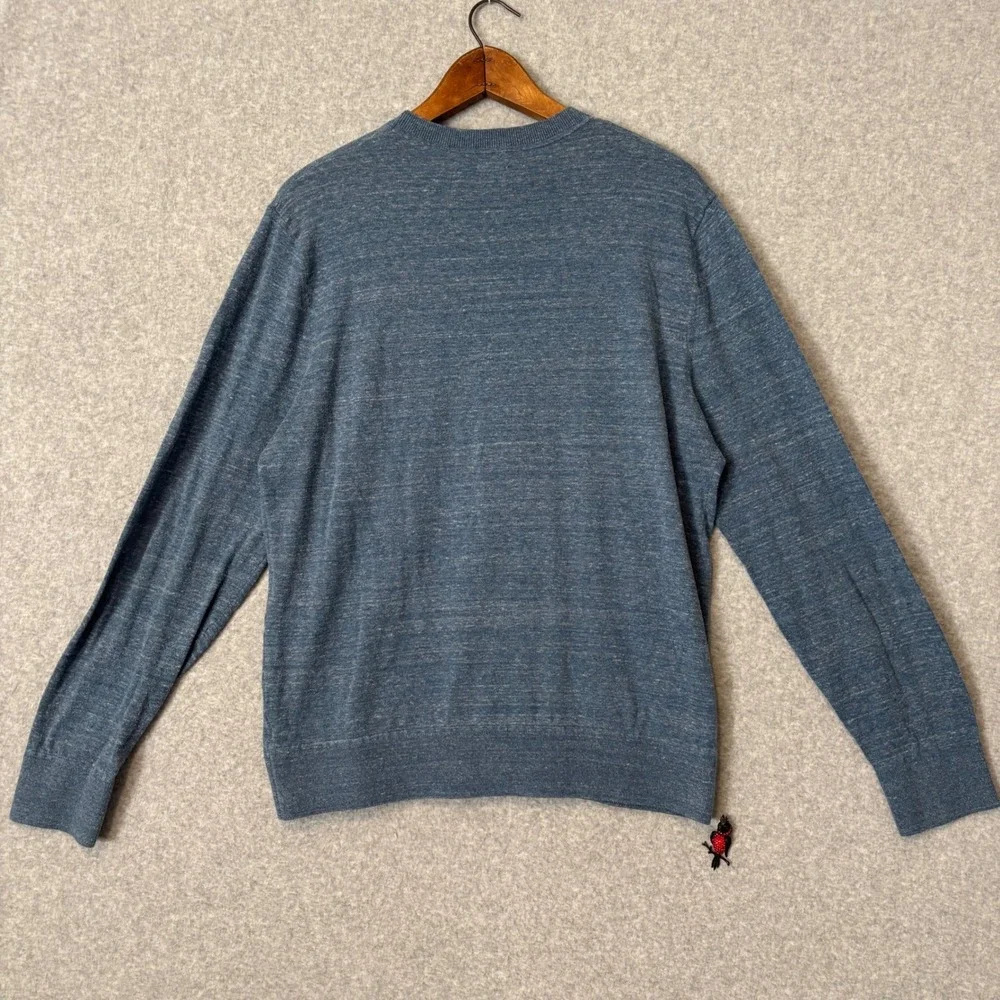 Gap For Good Men's Large Crewneck Sweater Heathered Blue Marl Knit Academia - Picture 3 of 6
